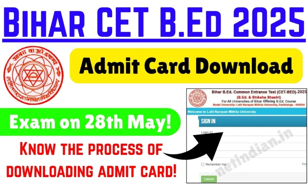 Bihar CET B.Ed Admit Card 2025 