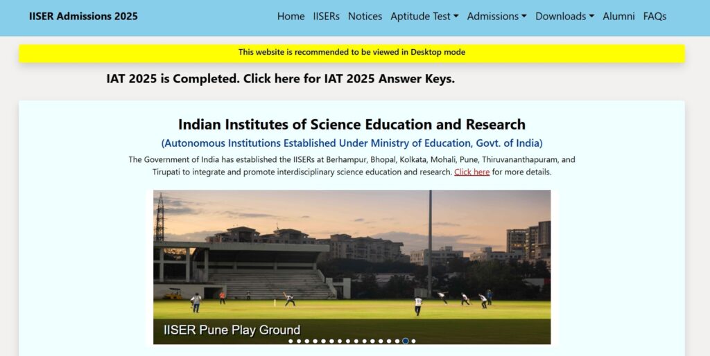 IISER Result 2025 - Download Scorecard & Cut Off Pdf at iiseradmission.in 2 IISER Result 2025