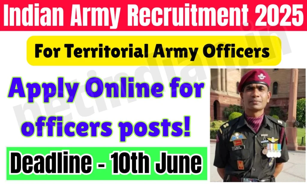 Territorial Army Officers Recruitment 2025 